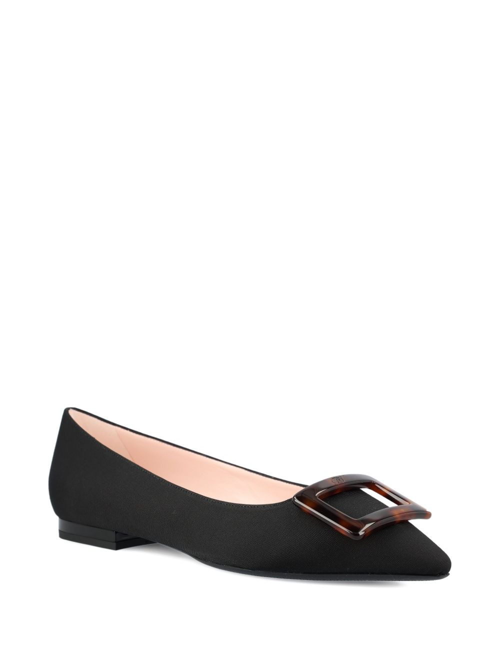 buckle-embellishment pointed-toe flat pumps - 2