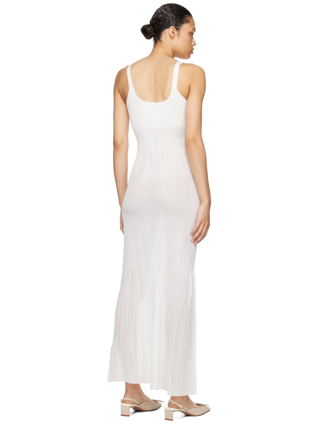 White Le Chouchou 'La Robe Maille Oranger' Maxi Dress - 3