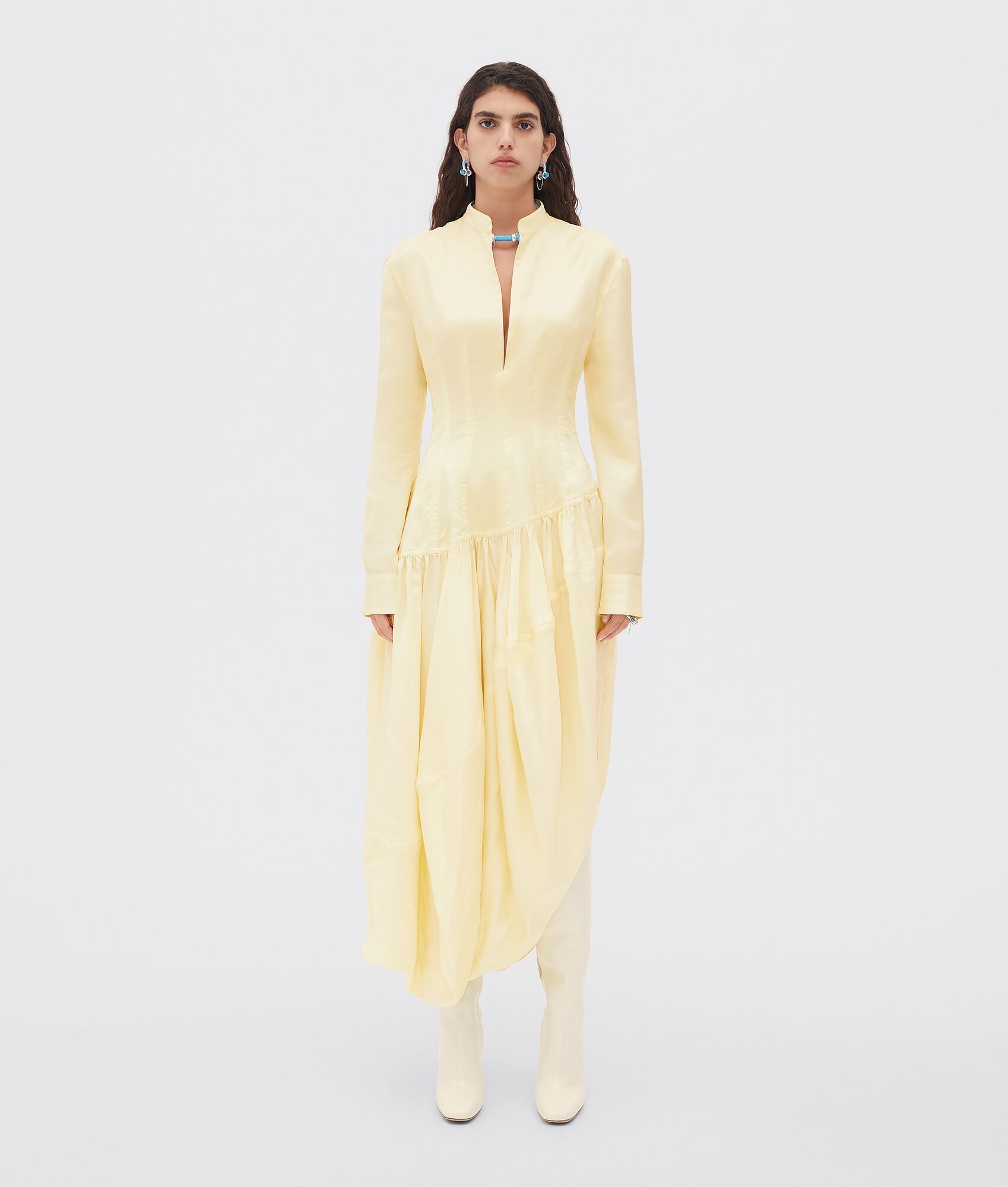 washed viscose dress - 1