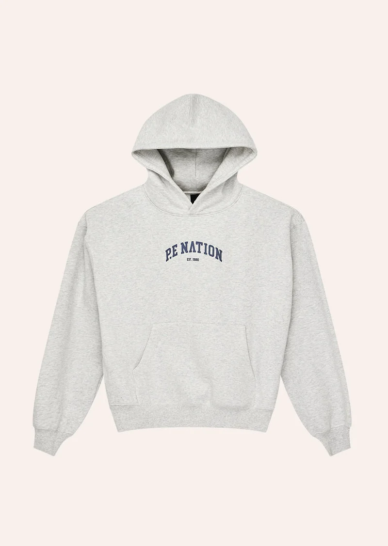 LEGACY 2.0 OVERSIZED HOODIE IN GREY MARLE & DARK NAVY - 1