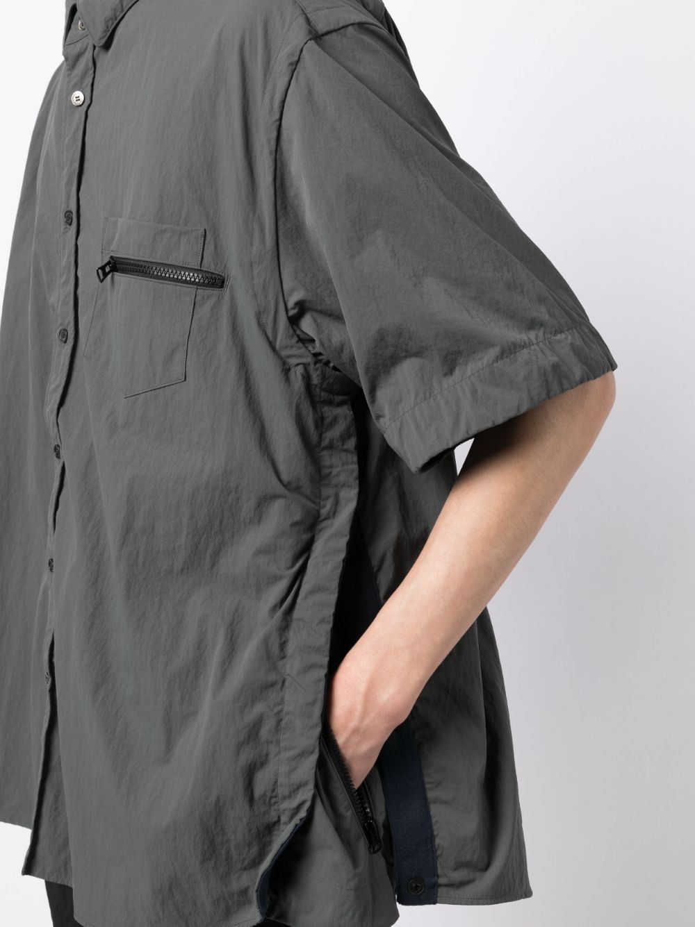 zip-pocket button-up shirt - 5