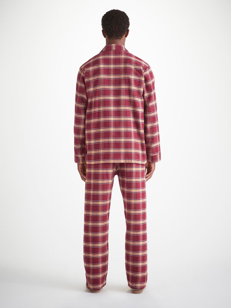 Men's Pajamas Kelburn 48 Brushed Cotton Burgundy - 4