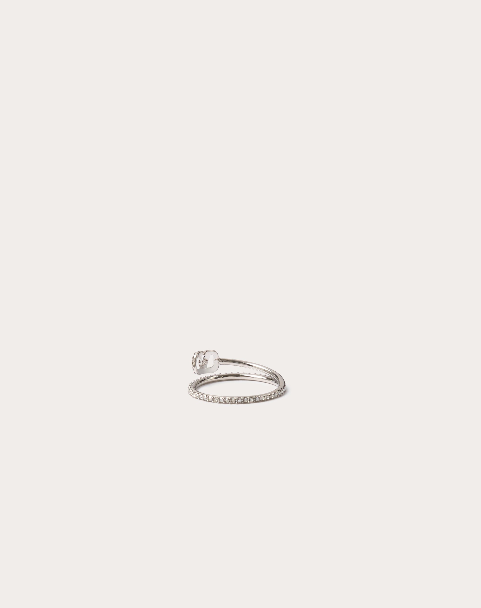 VLOGO SIGNATURE METAL AND SWAROVSKI® CRYSTAL RING - 3