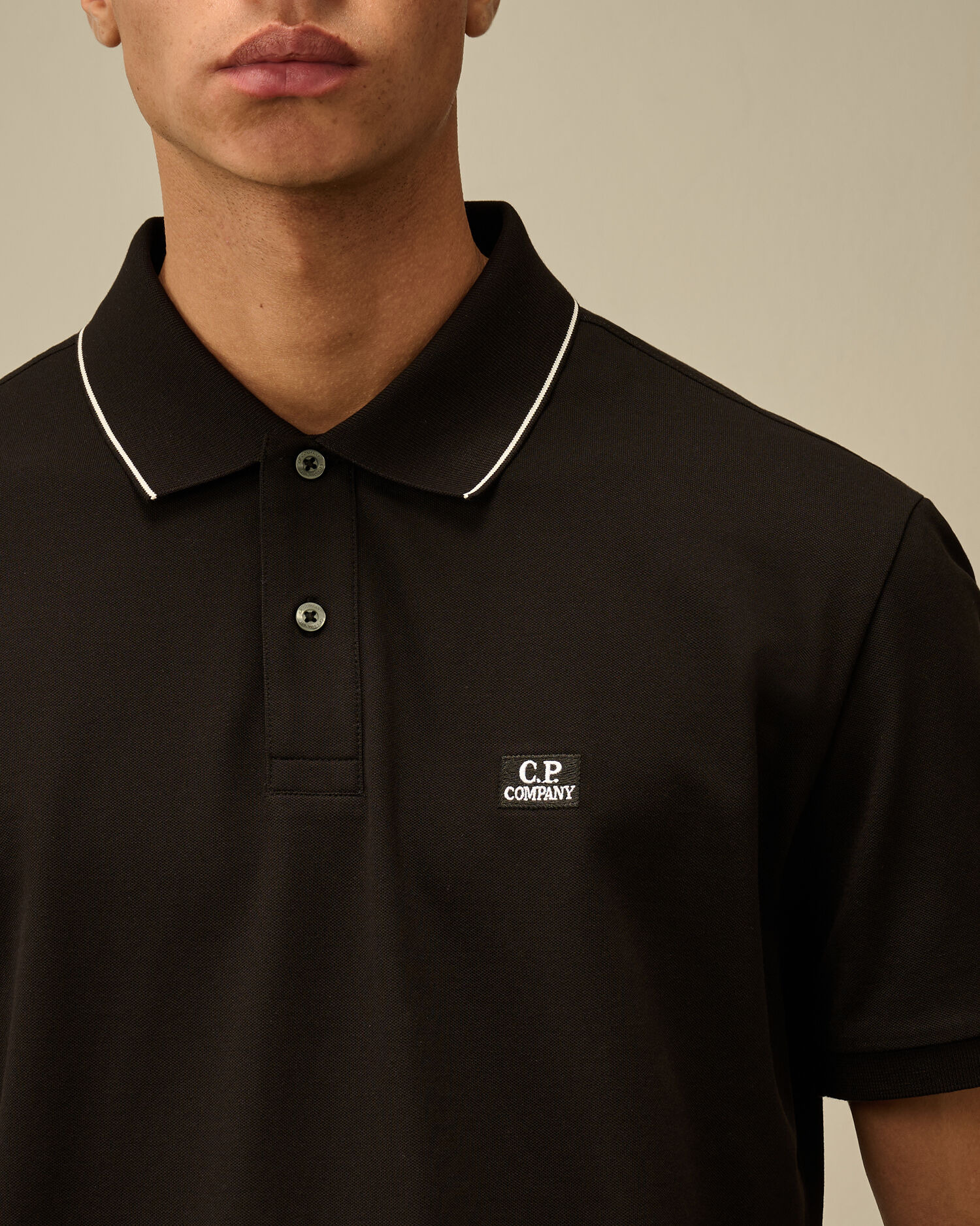 Stretch Piquet Two-Button Logo Polo - 5
