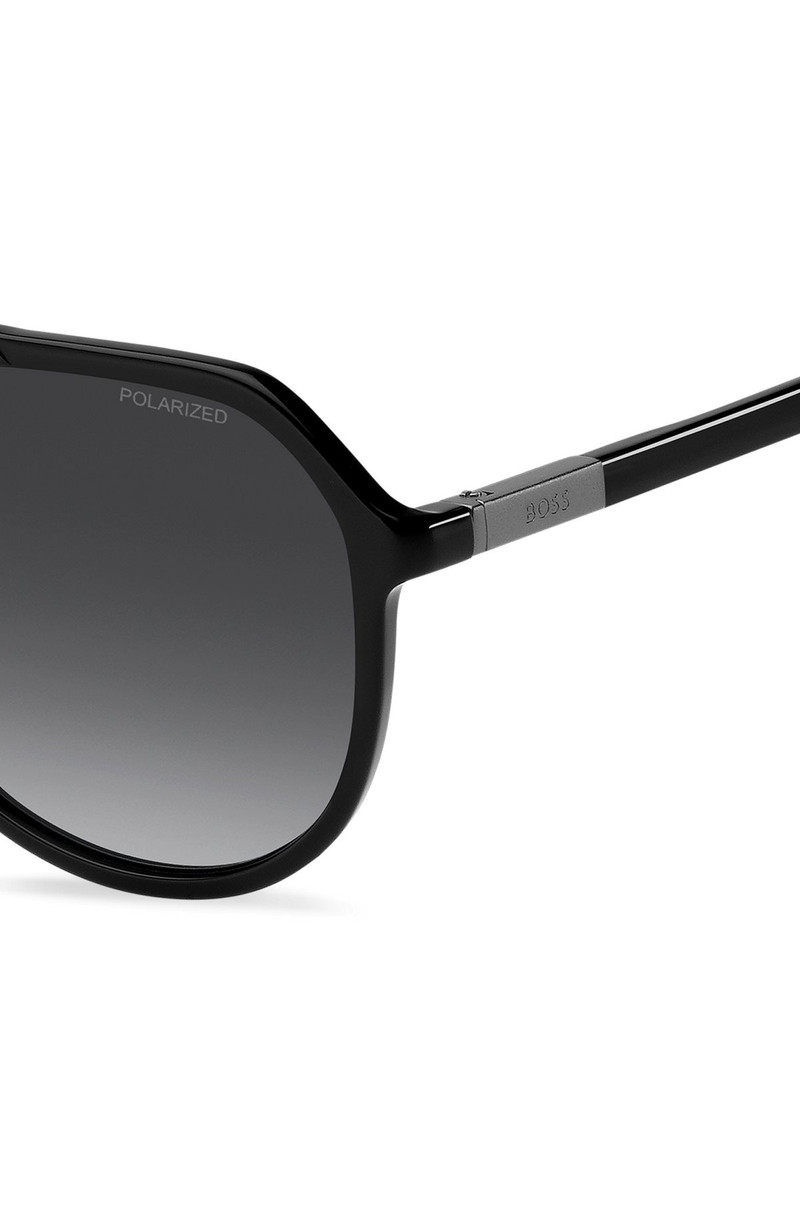 BOSS METAL-TRIM SUNGLASSES IN BLACK ACETATE outlook