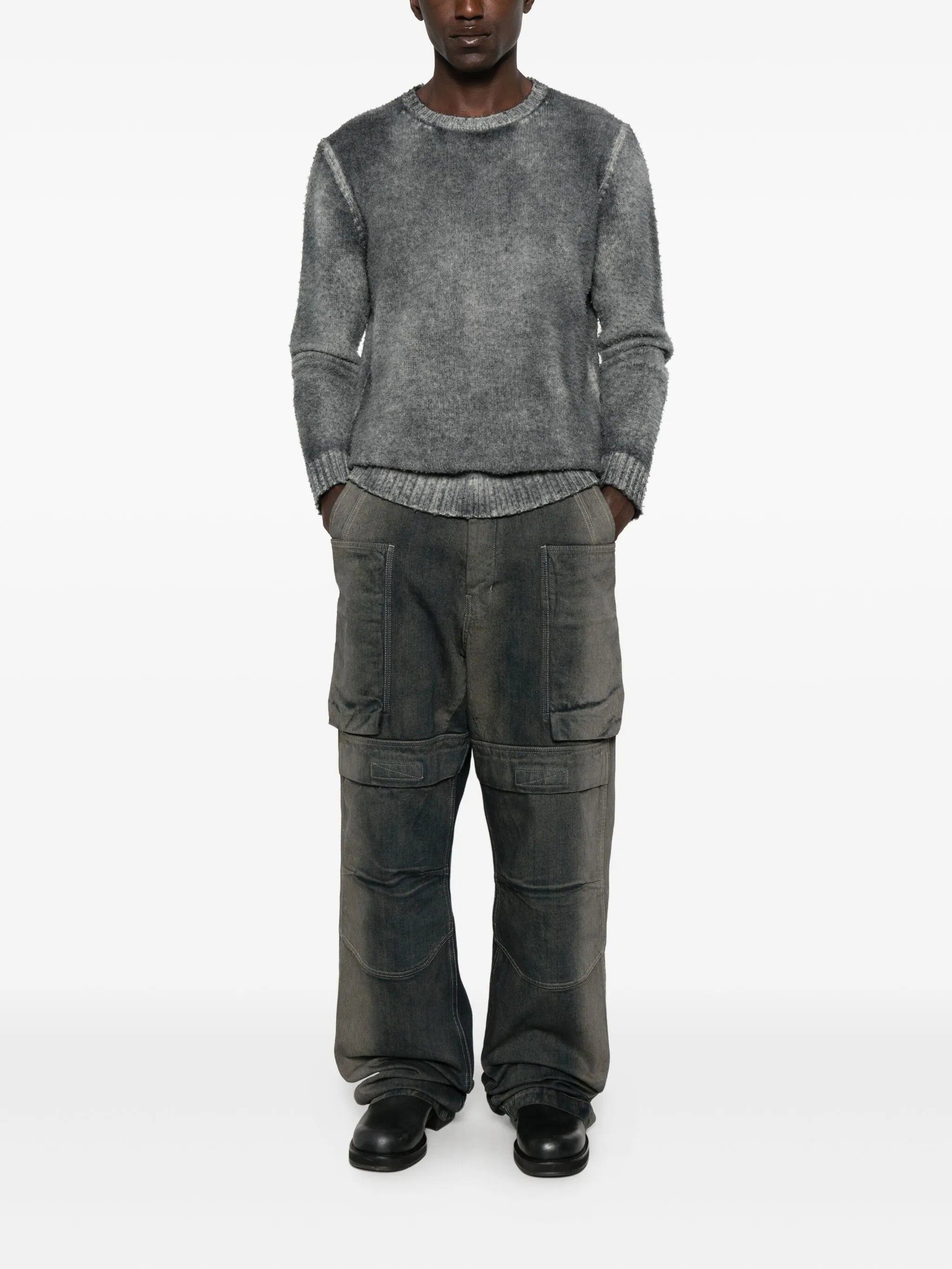 Avant Toi Frayed Crew-neck Sweater - 4