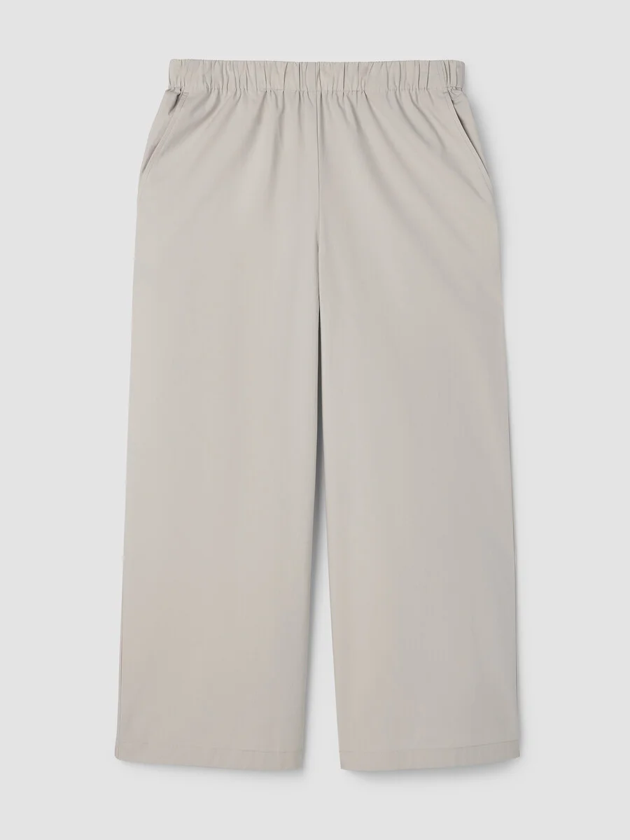 Stretch Organic Cotton Poplin Wide-Leg Pant - 1