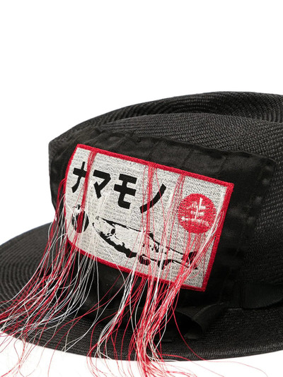 Yohji Yamamoto fringe logo-patch hat outlook