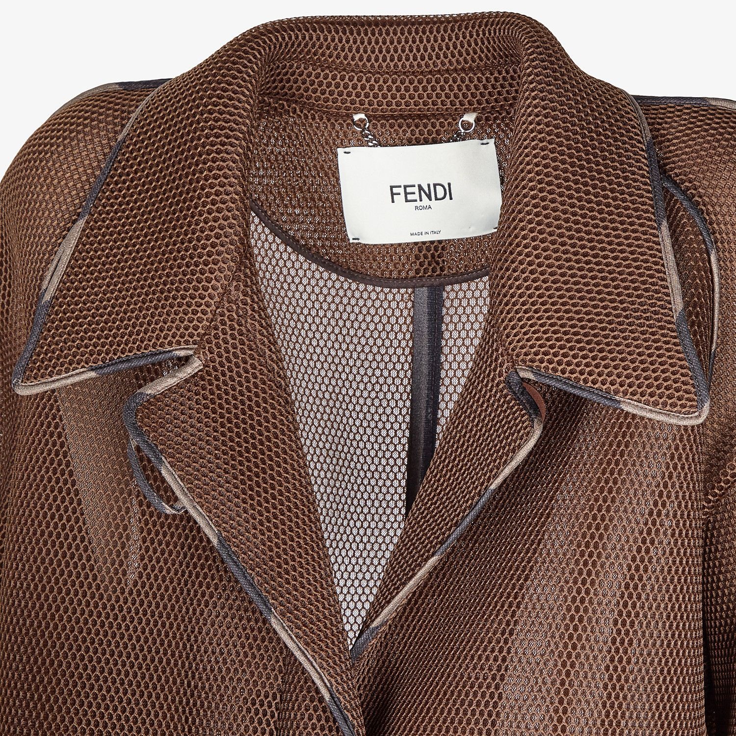 Coat in brown tech mesh - 3