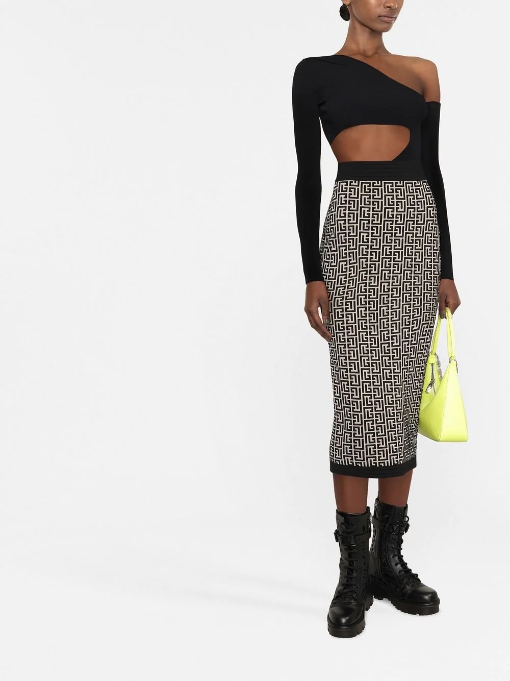 all-over logo-pattern midi skirt - 2