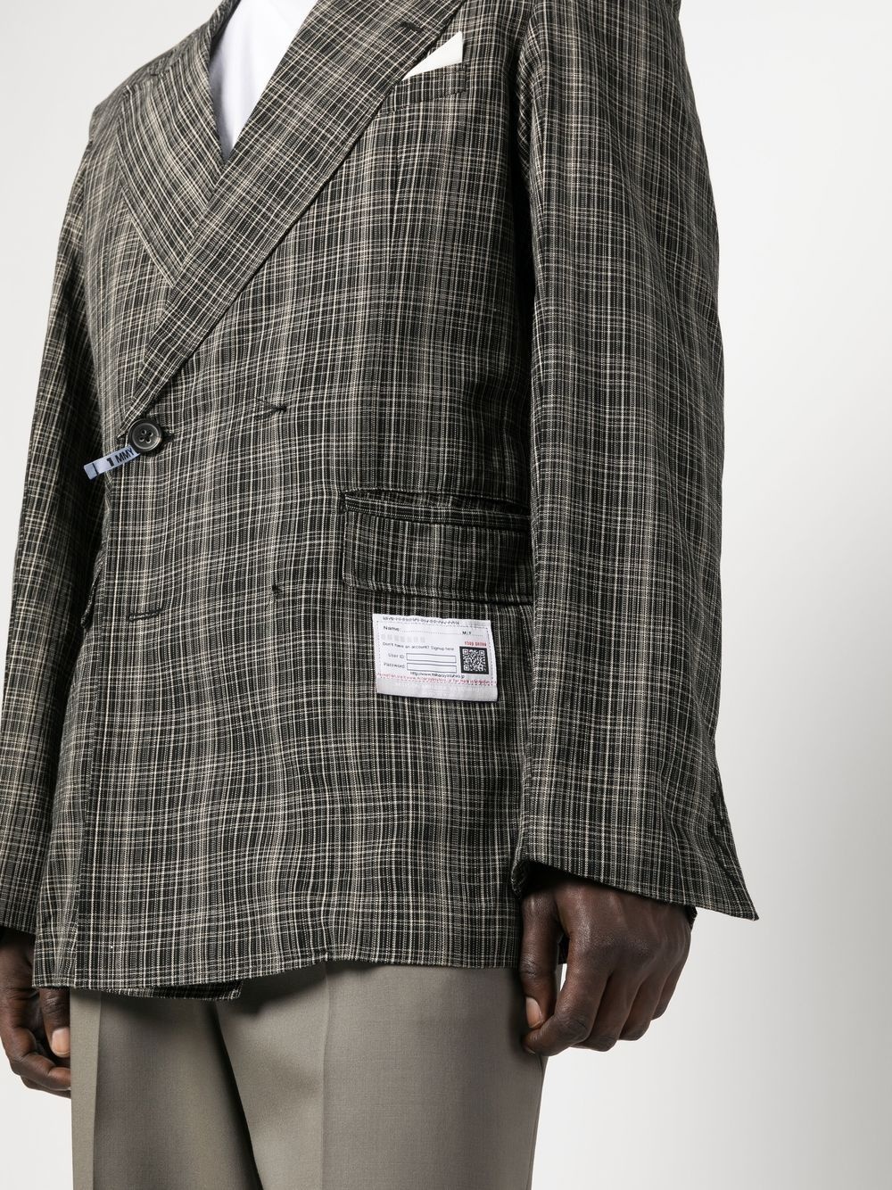 checked-pattern blazer - 5