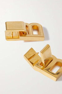 【完売必至】バレンシアガ Hourglass クリスタル ロゴイヤリング BALENCIAGA Hourglass gold-tone earrings | netaporter
