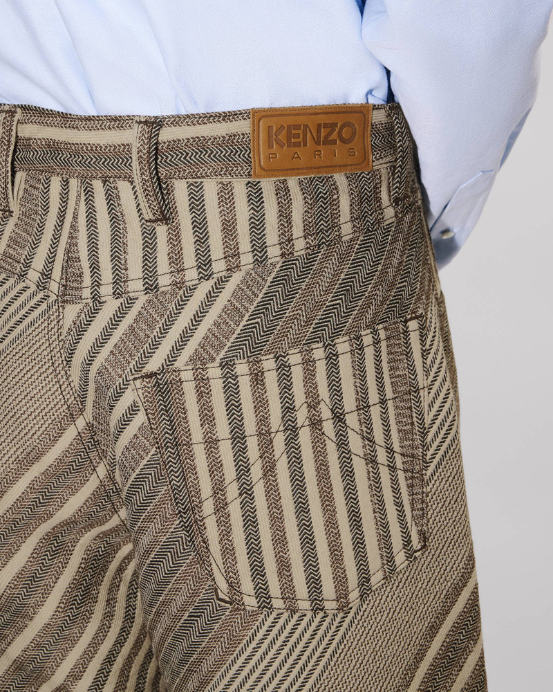 'KENZO Diagonal Stripe' turn up wide fit pants 7