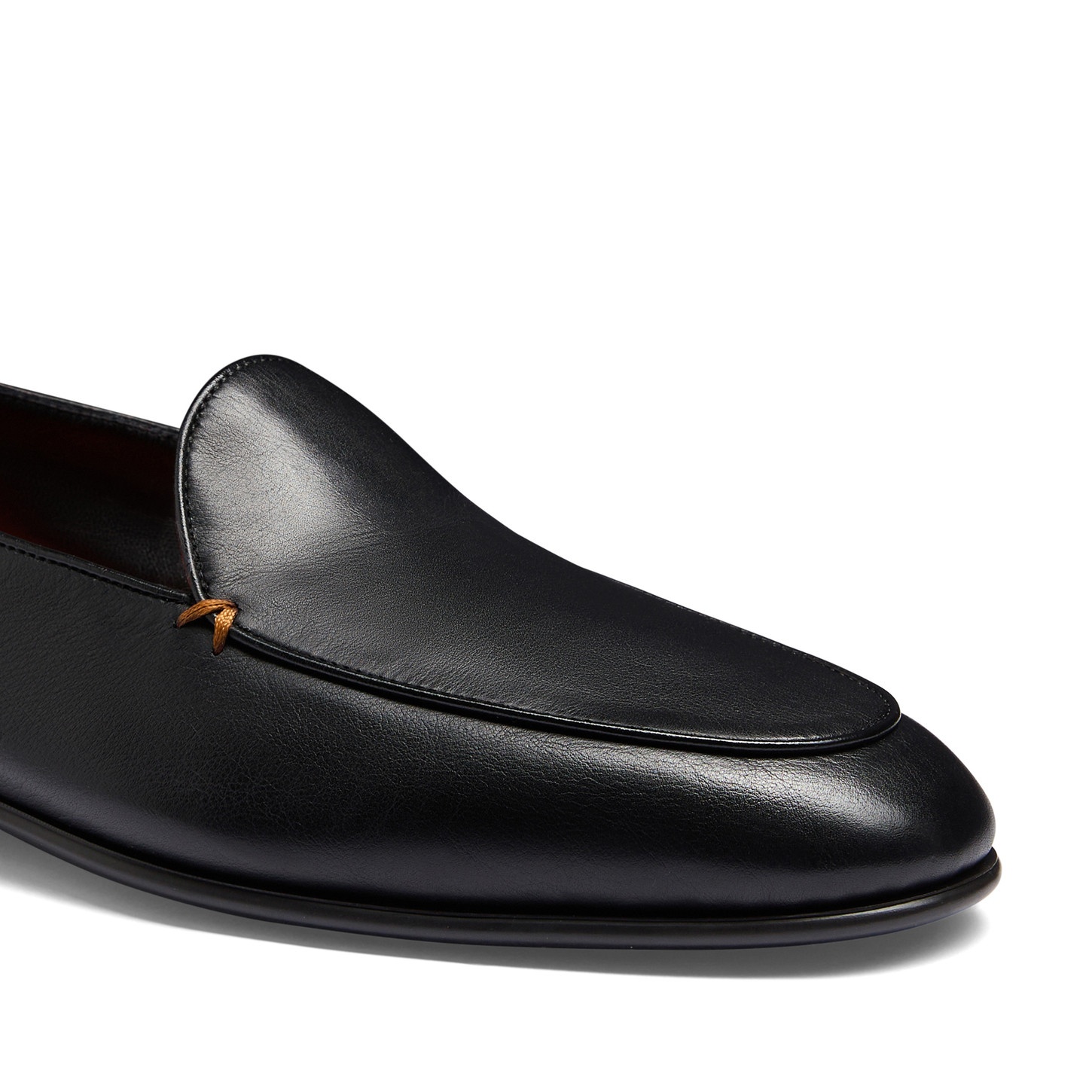 Men's black leather loafer - 5