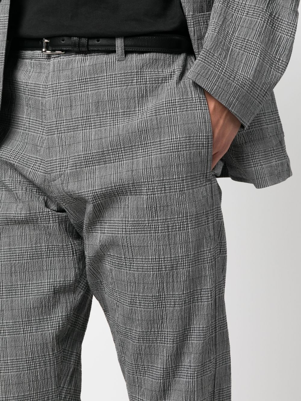 plaid-pattern tailored trousers - 5