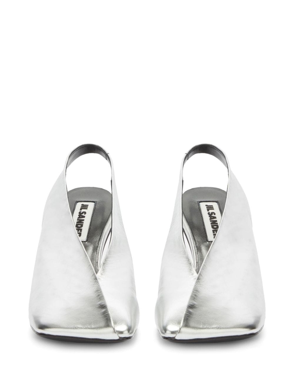 70mm square-toe leather pumps - 4