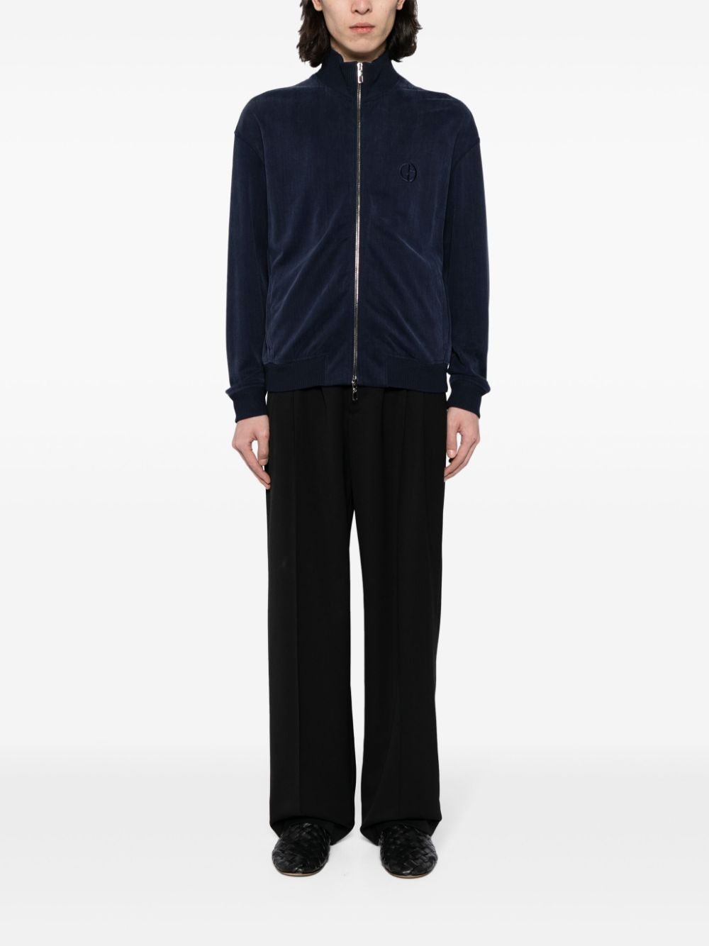 logo-embroidered track jacket - 2