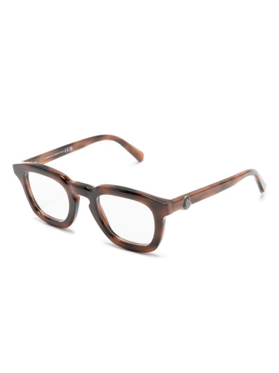 Moncler tortoiseshell rectangle-frame glasses outlook