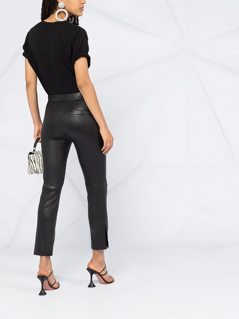 high-waisted slim-fit trousers - 4