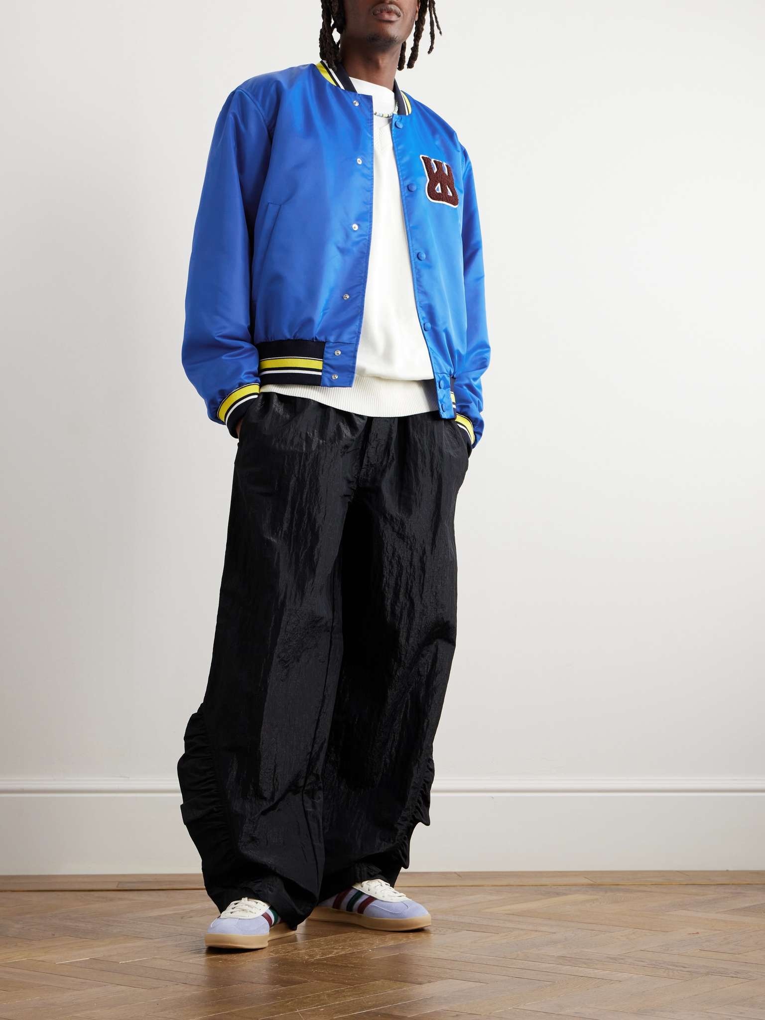 Logo-Appliquéd Shell Varsity Jacket - 2