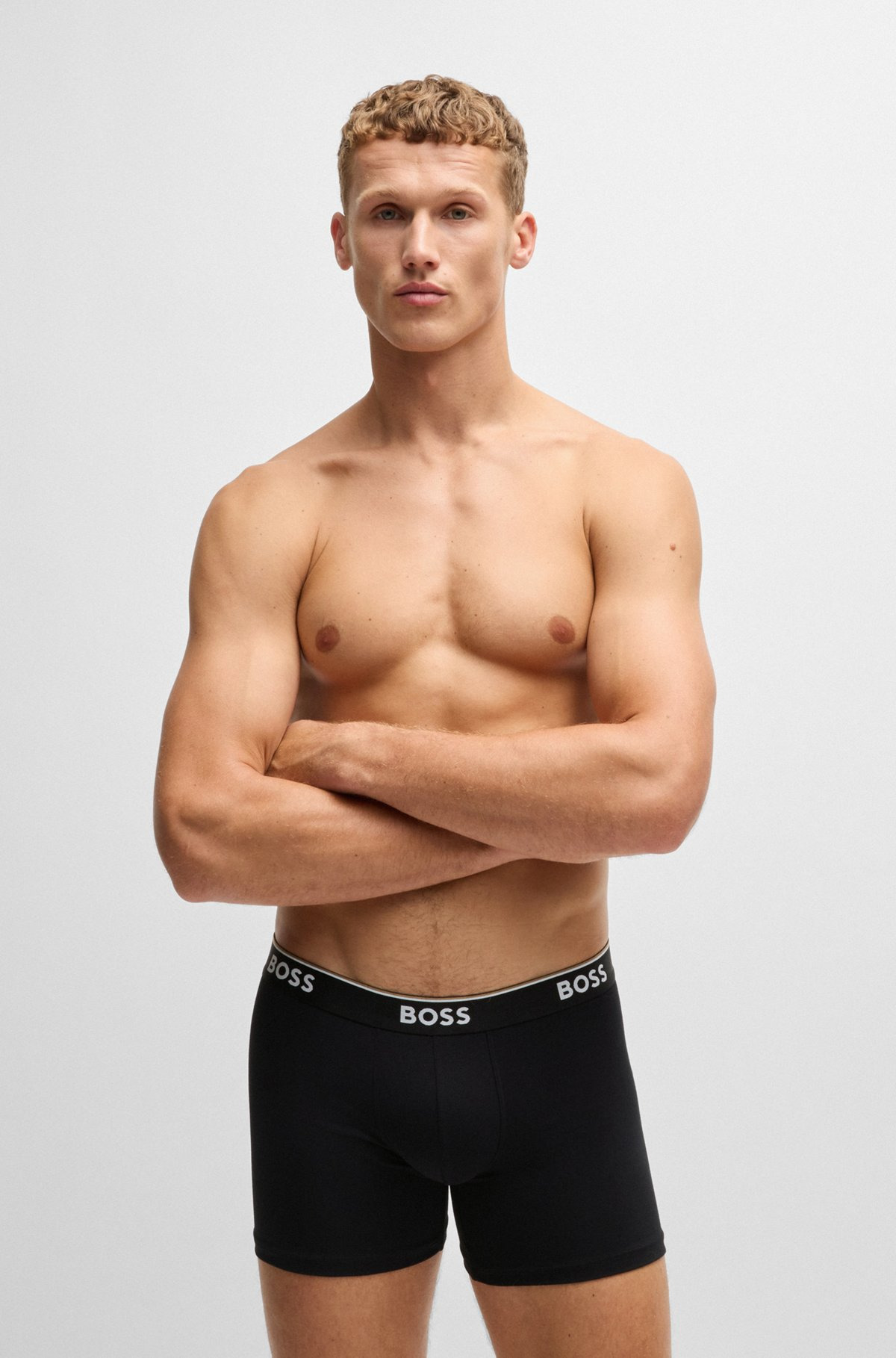 THREE-PACK OF STRETCH-COTTON BOXER BRIEFS WITH LOGOS - 2