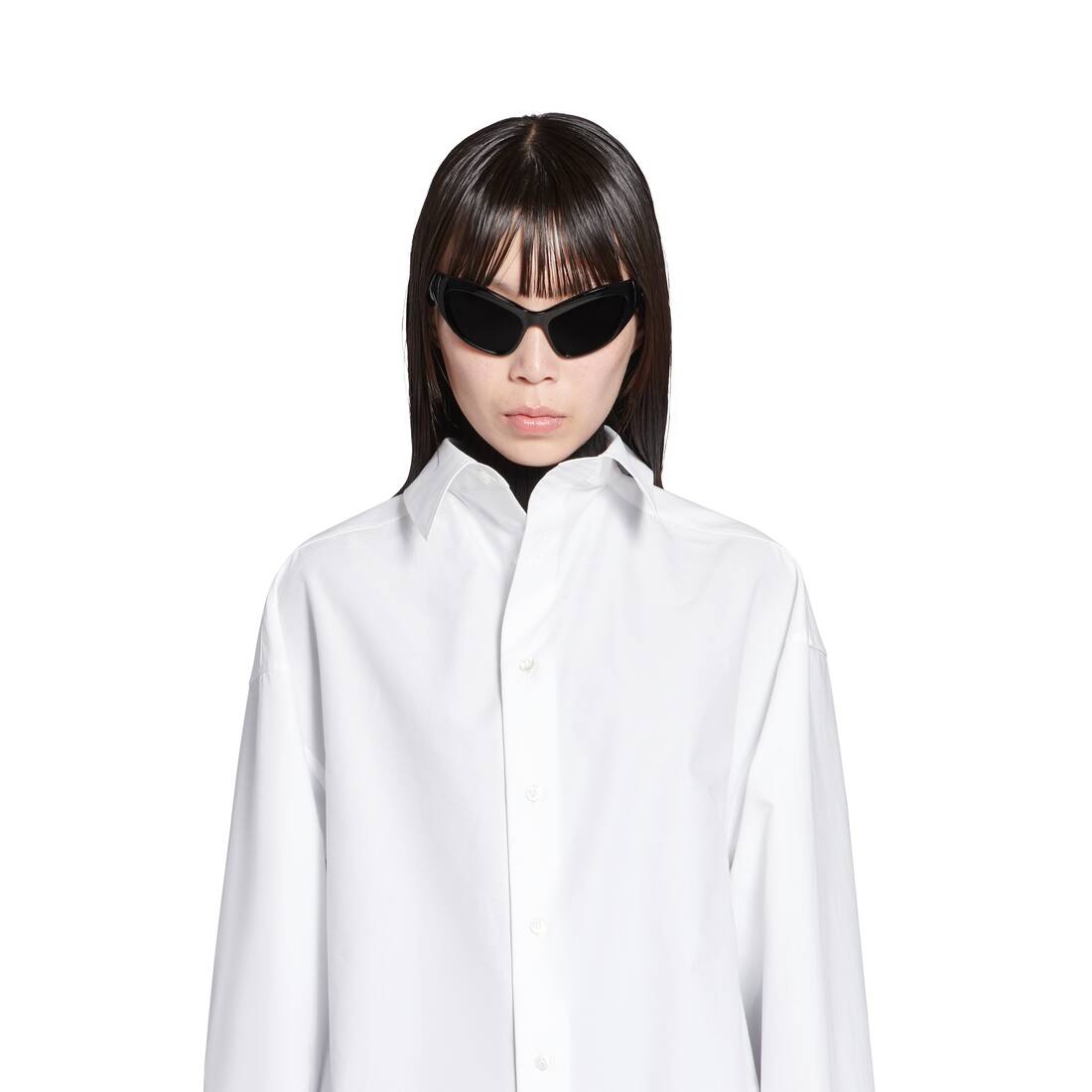 Women's Kick Collar Shirt Large Fit in White - 5