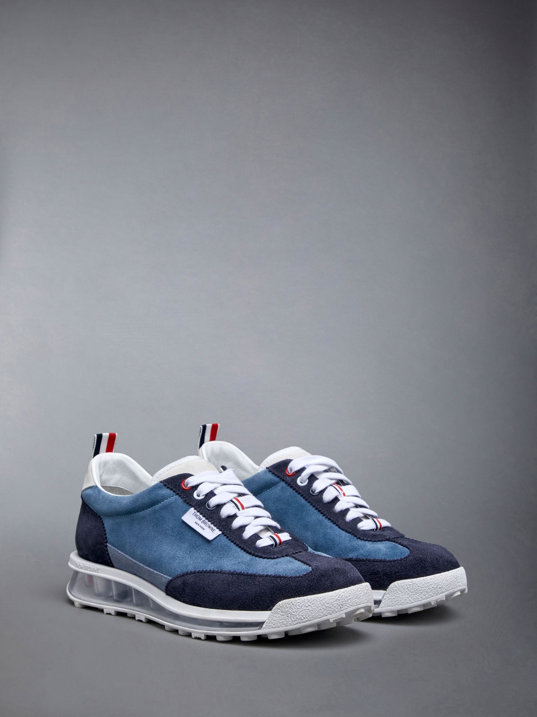 Thom Browne Calf Suede Clear Sole Tech Runner | REVERSIBLE