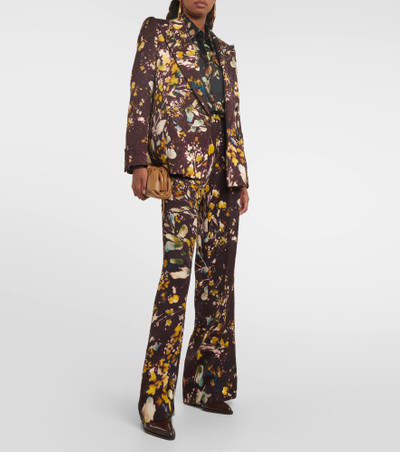 Dries Van Noten Embroidered high-rise straight pants outlook