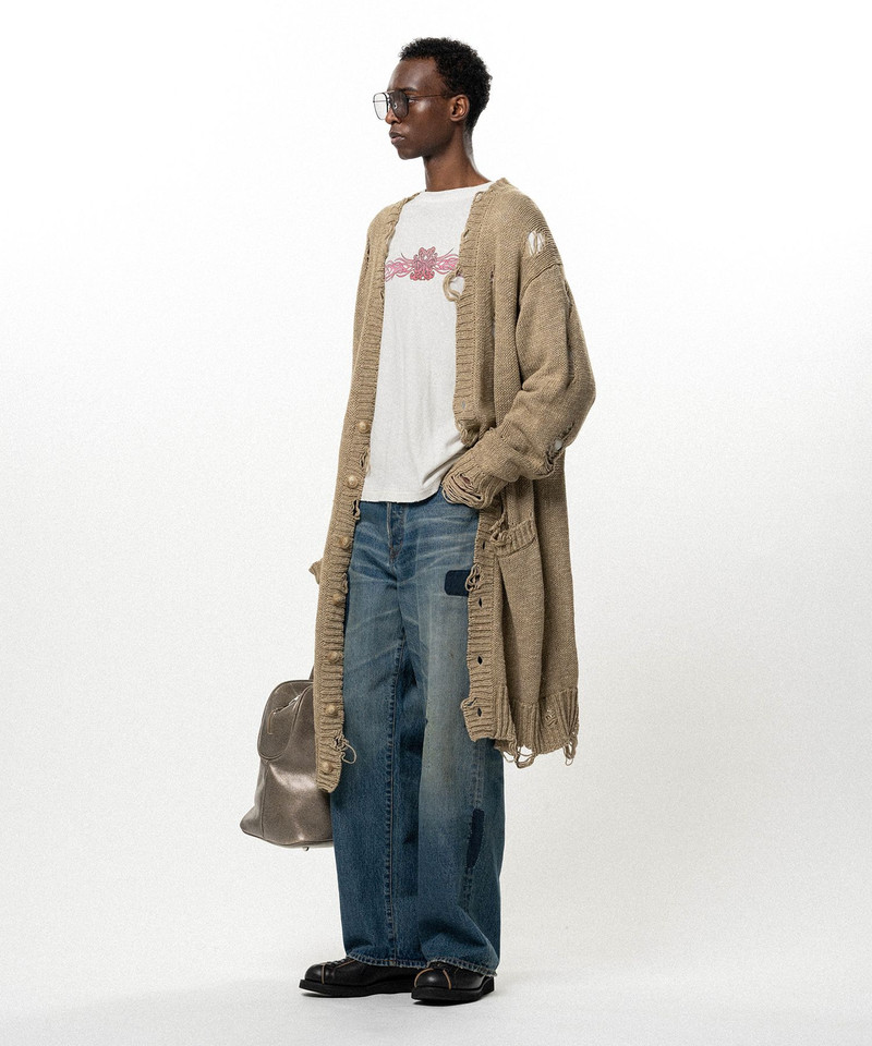 Damaged Low Gauge Long Cardigan 21