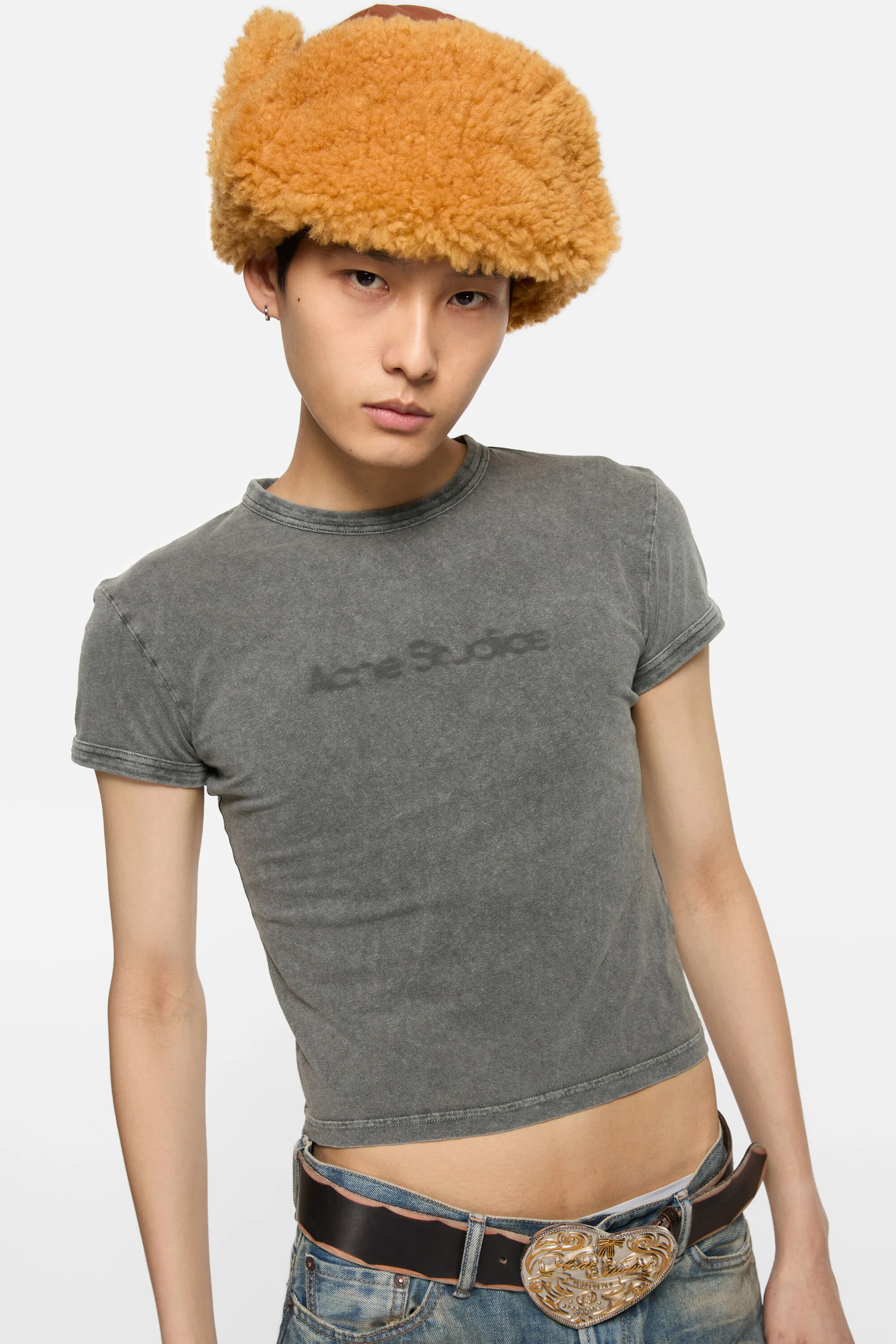 Blurred logo t-shirt - Fitted unisex fit - Faded Grey - 4