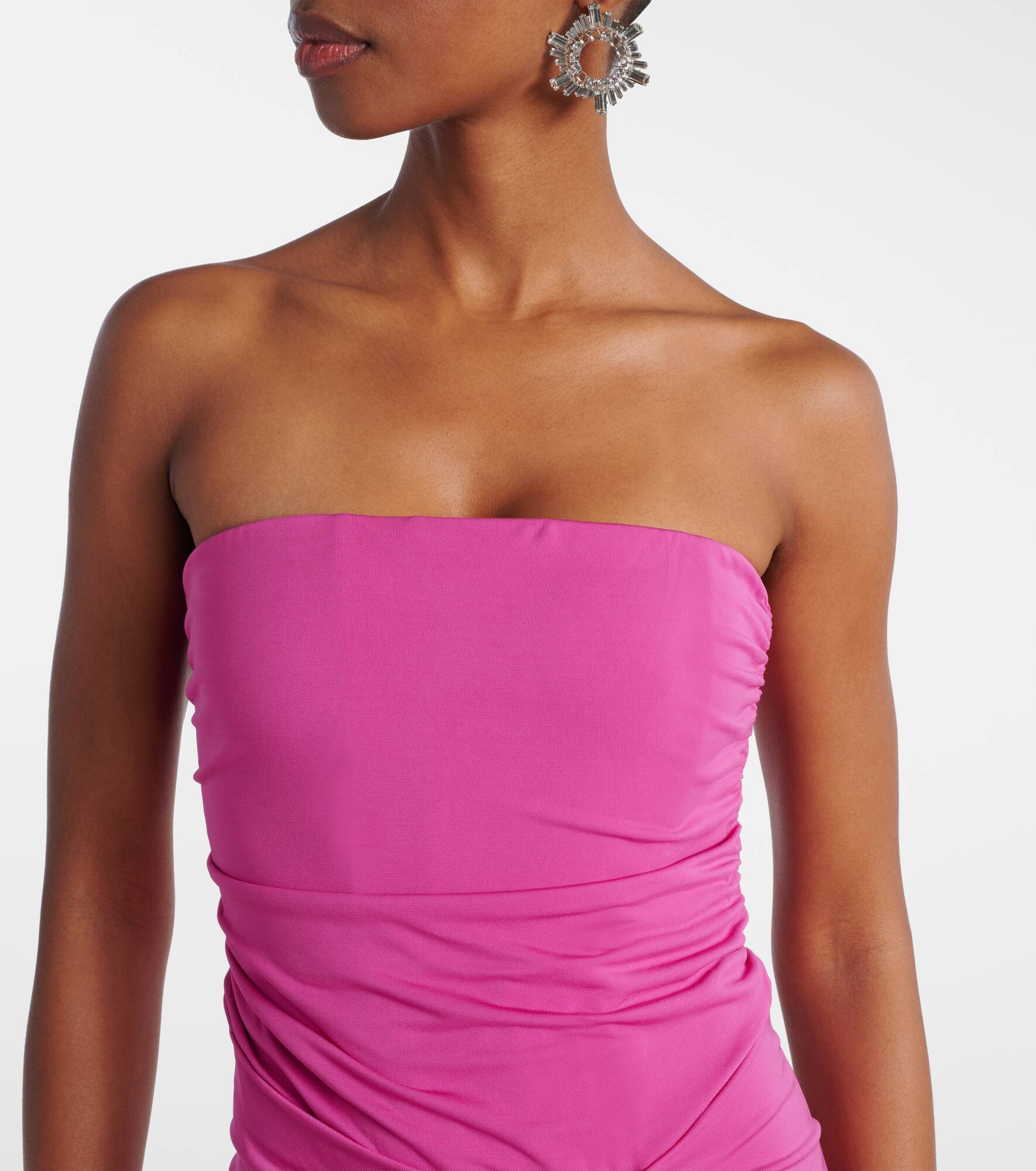 Emma gathered jersey bustier dress - 4