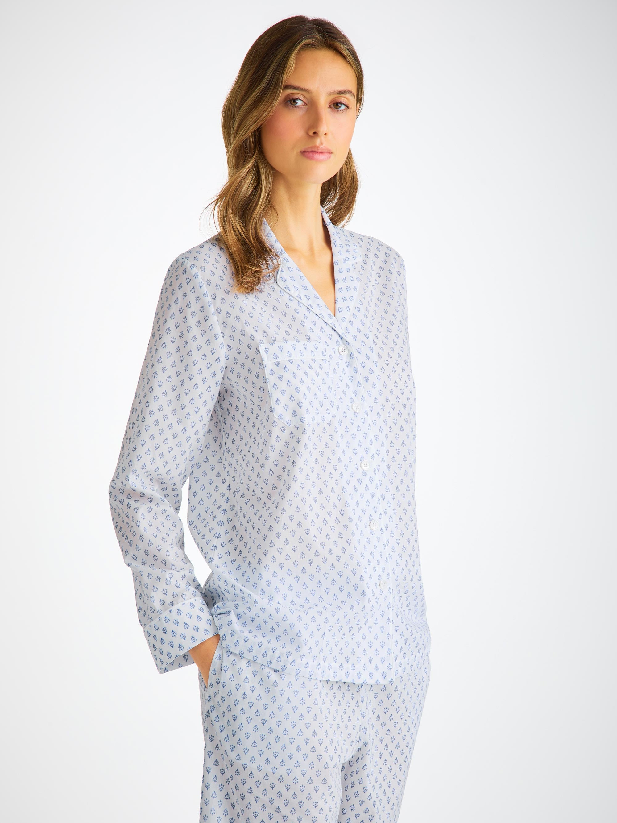 Women's Pajamas Cotton Batiste White Paisley Motif - 2