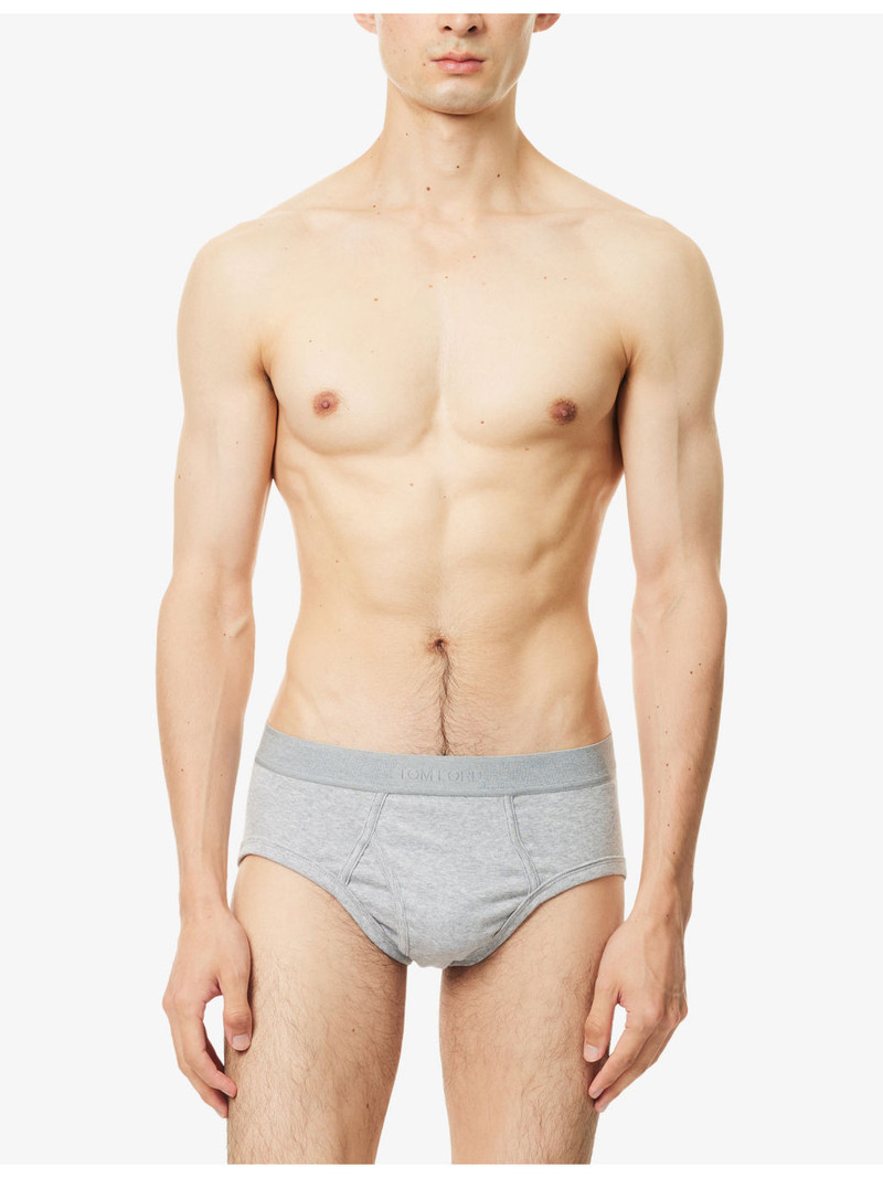 TOM FORD Branded-Waistband Cotton-Stretch Briefs outlook