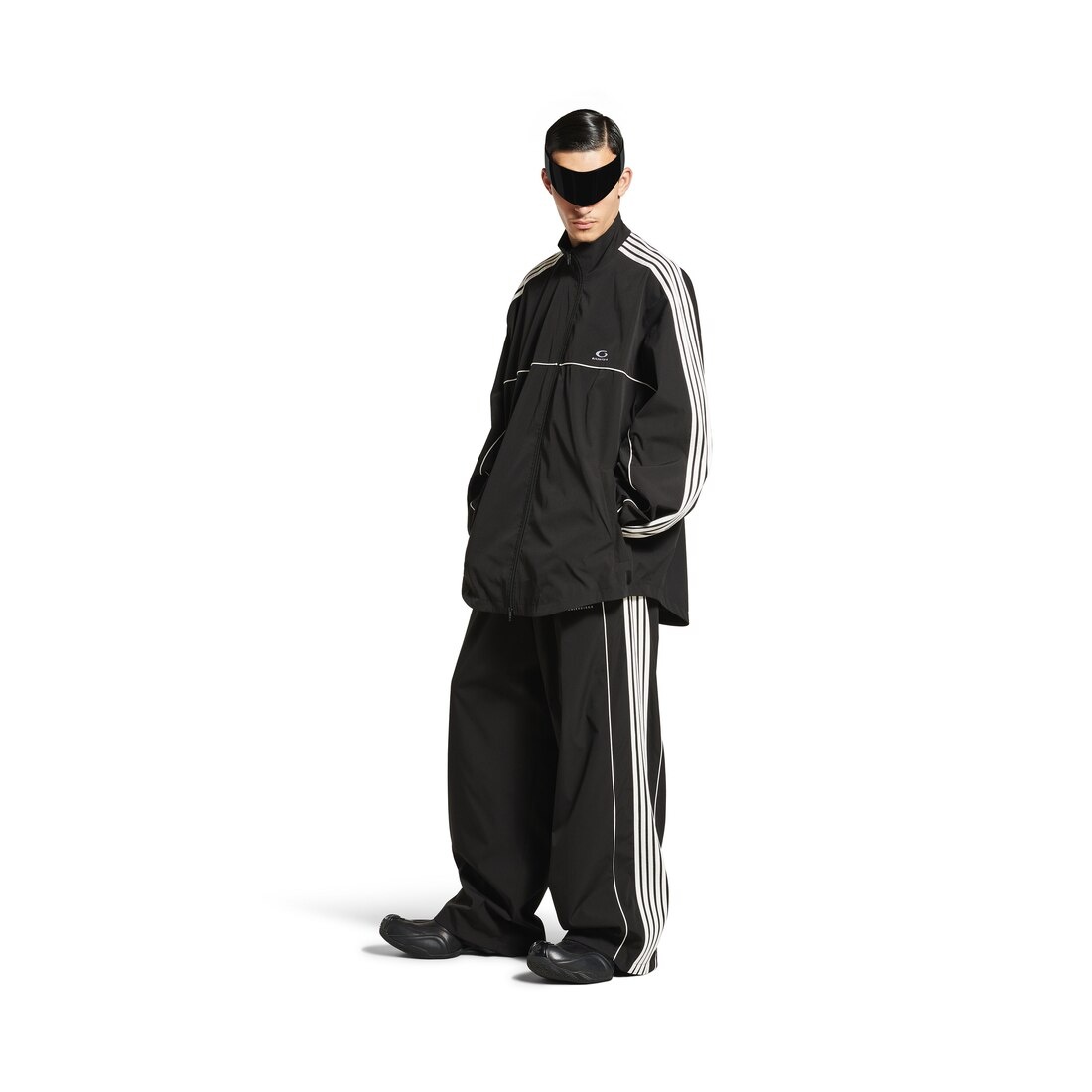 Men's Large Tracksuit Jacket in Black - 2