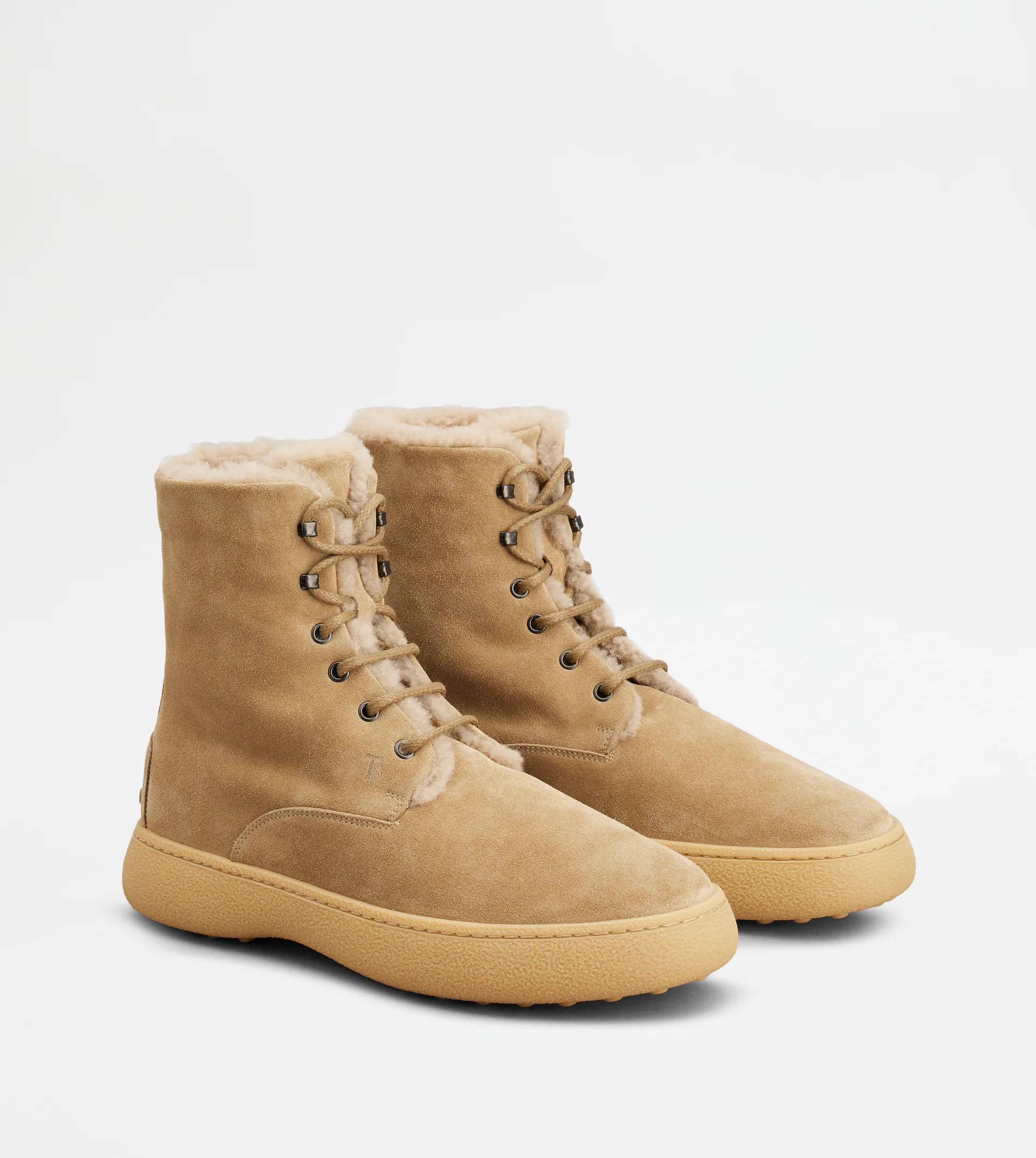 TOD'S W. G. LACE-UP ANKLE BOOTS IN SUEDE - BEIGE - 3
