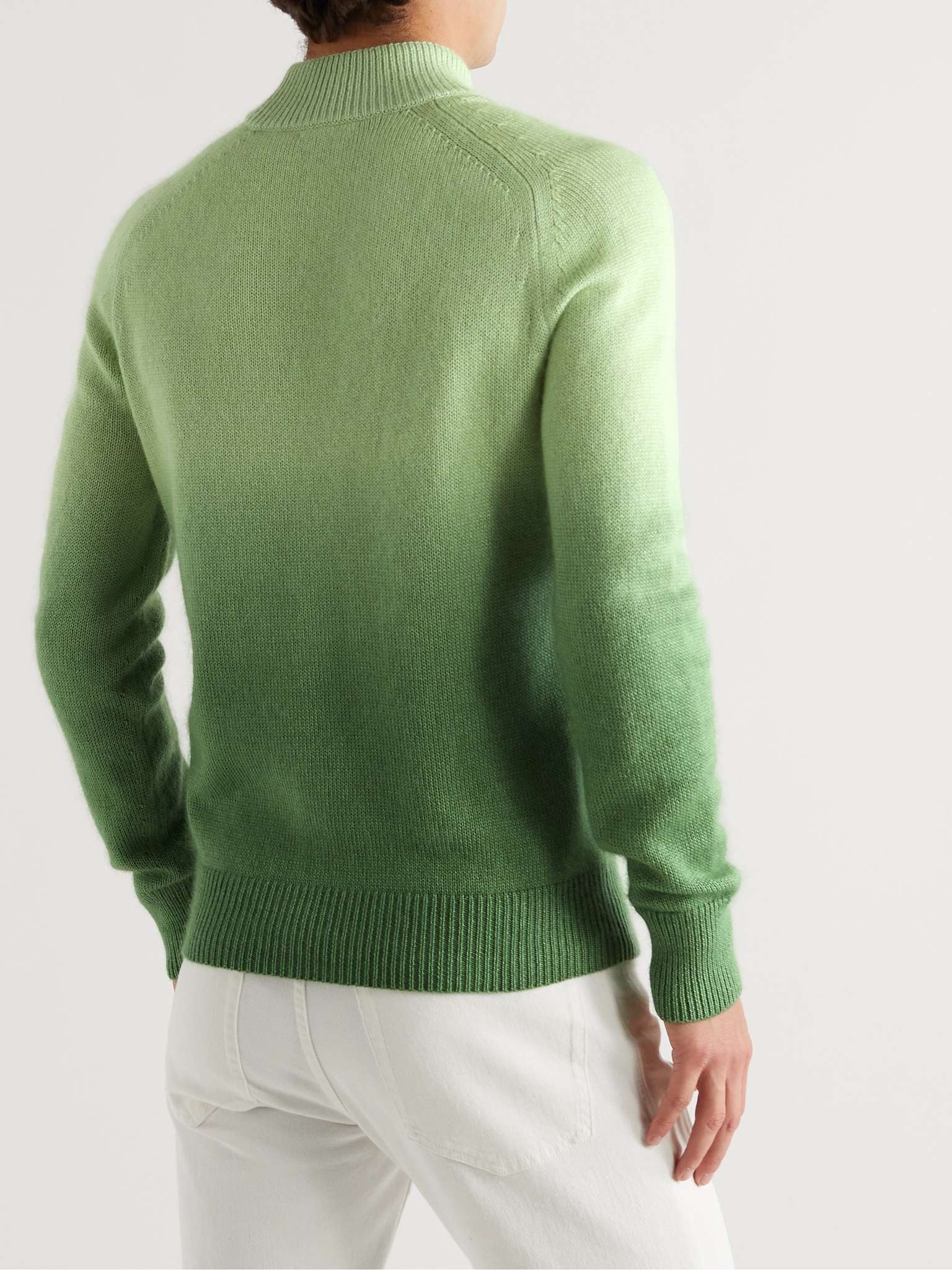 Dip-Dyed Cashmere, Mohair and Silk-Blend Mock-Neck Sweater - 4