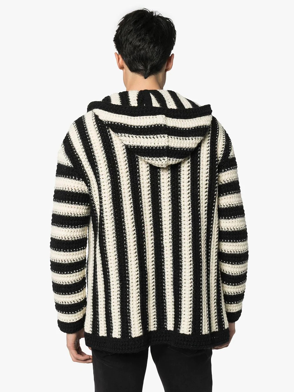 striped hooded cardigan - 4