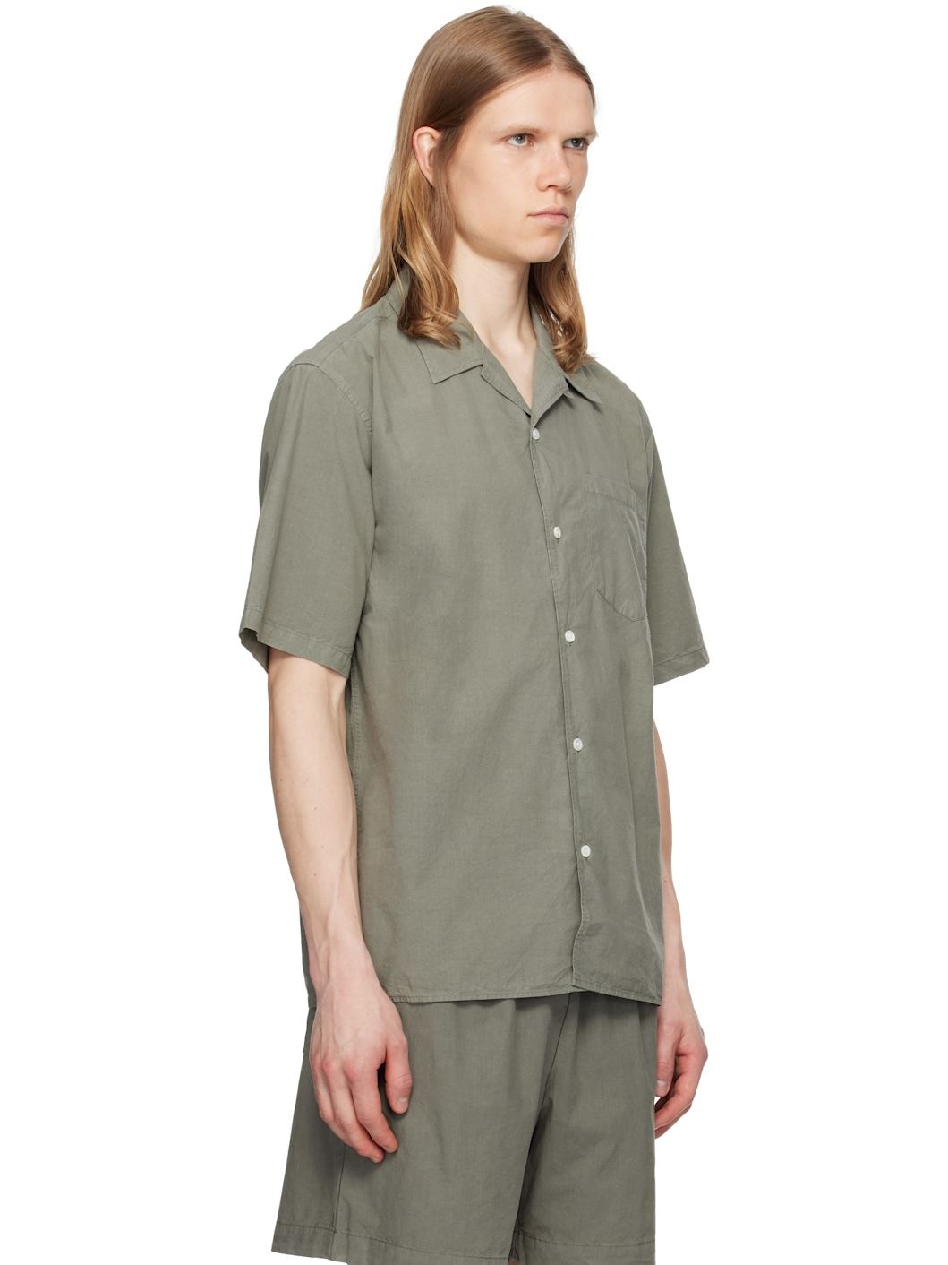 Gray Carsten Cotton Tencel Shirt - 2