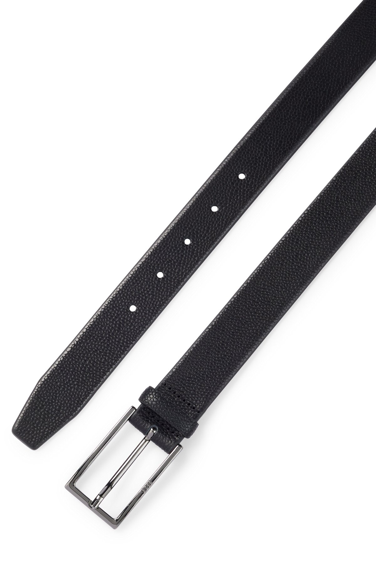 TEXTURED-LEATHER BELT WITH LOGO-ENGRAVED BUCKLE - 4