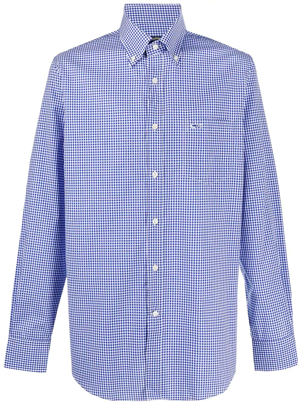 check-print button-down shirt - 1