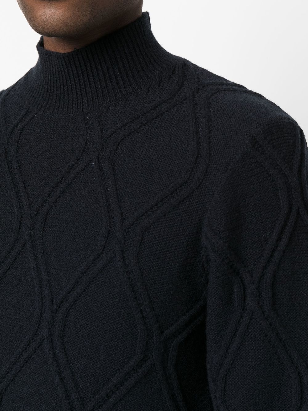 cable-knit turtleneck jumper - 5