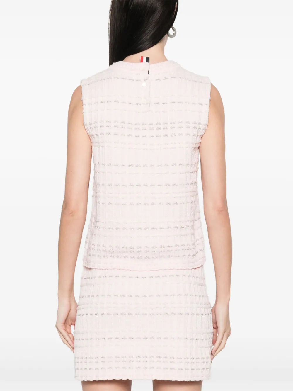 Seersucker Knit Tweed Jacquard Shell Top Women - 4