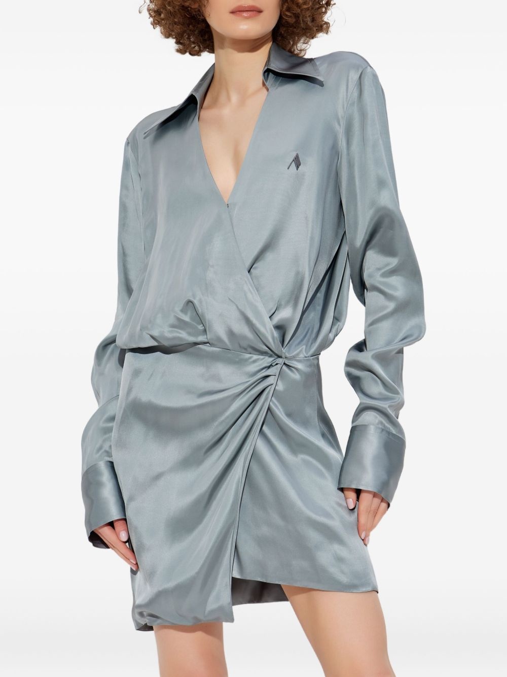 wrap-front mini dress - 3