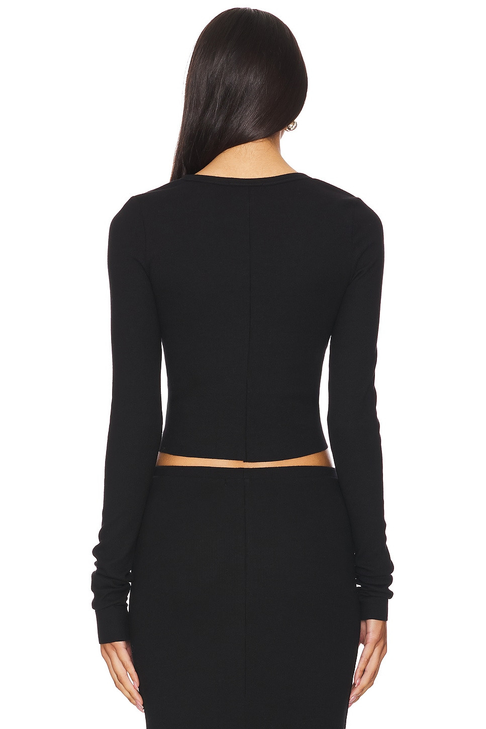 Cropped Long Sleeve Fitted Top - 3