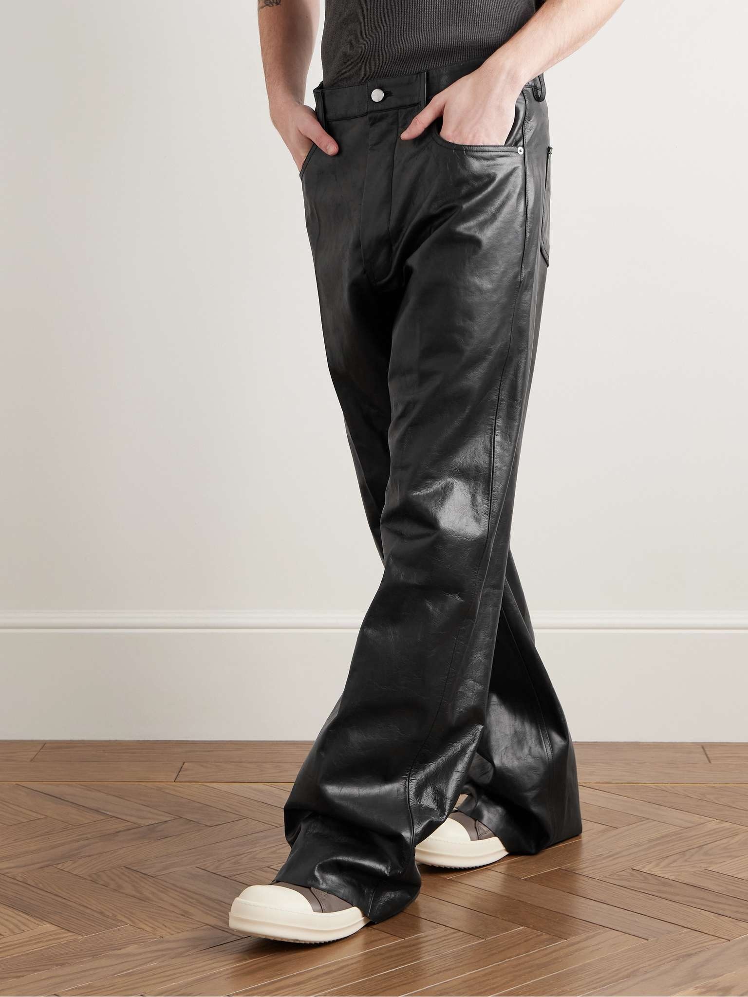 Geth Wide-Leg Leather Trousers - 3