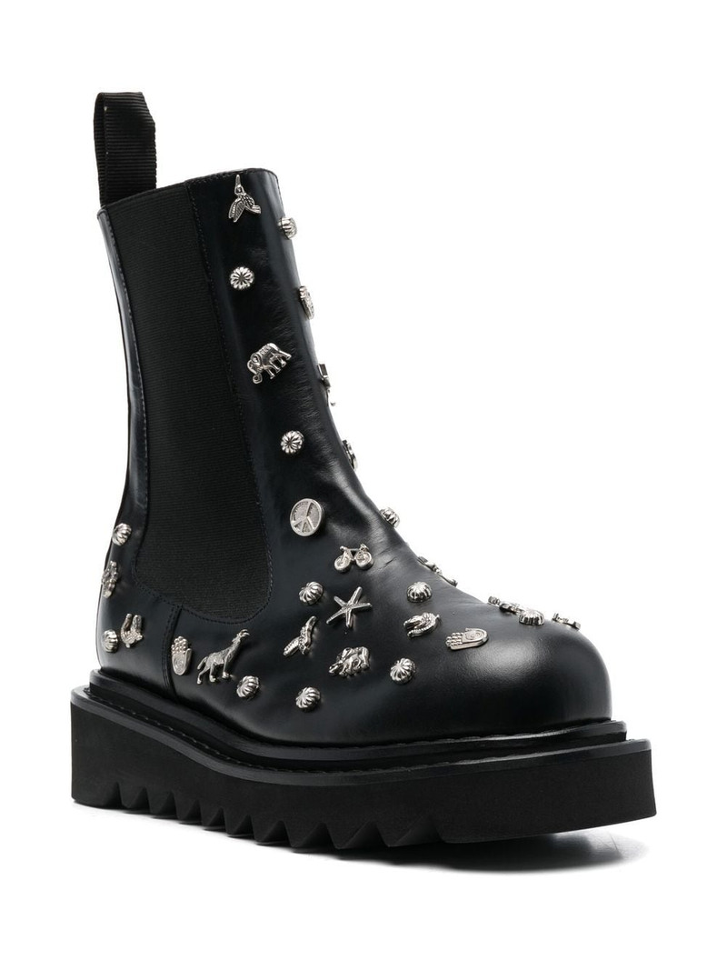 TOGA PULLA studded ridged sole ankle boots outlook