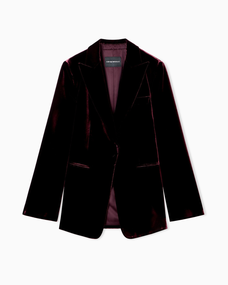 SINGLE-BREASTED BLAZER IN LIQUID VELVET 1