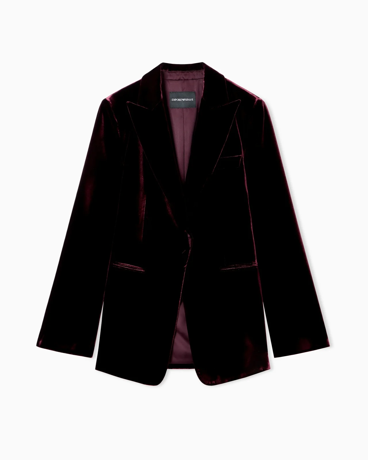 SINGLE-BREASTED BLAZER IN LIQUID VELVET - 1