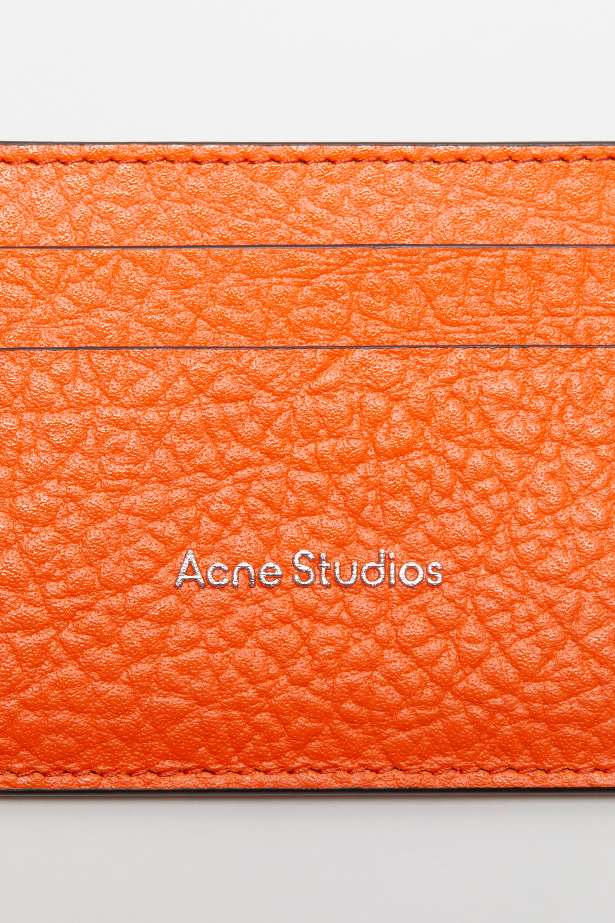 Leather card holder - Bright orange - 5