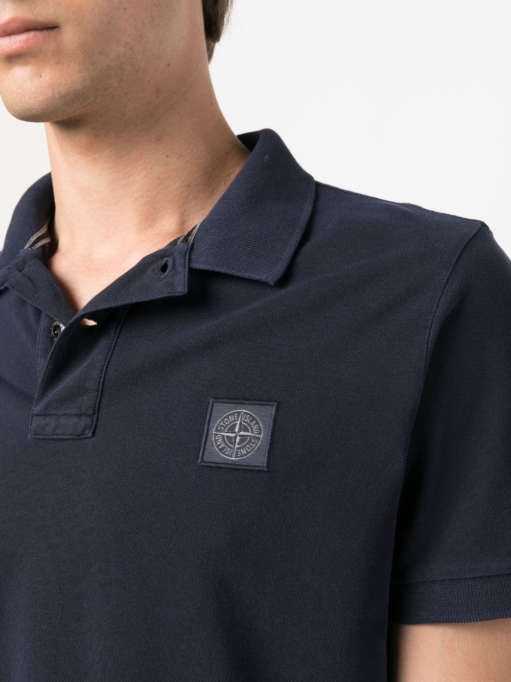 logo-patch polo shirt - 5